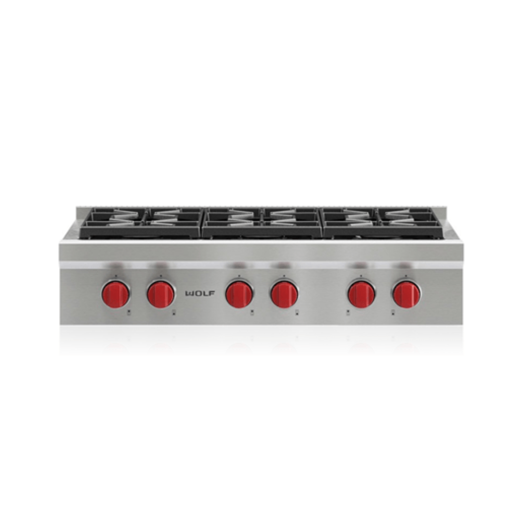 WOLF - 36&quot; Sealed Burner Rangetop - 6 Burners (SRT366)