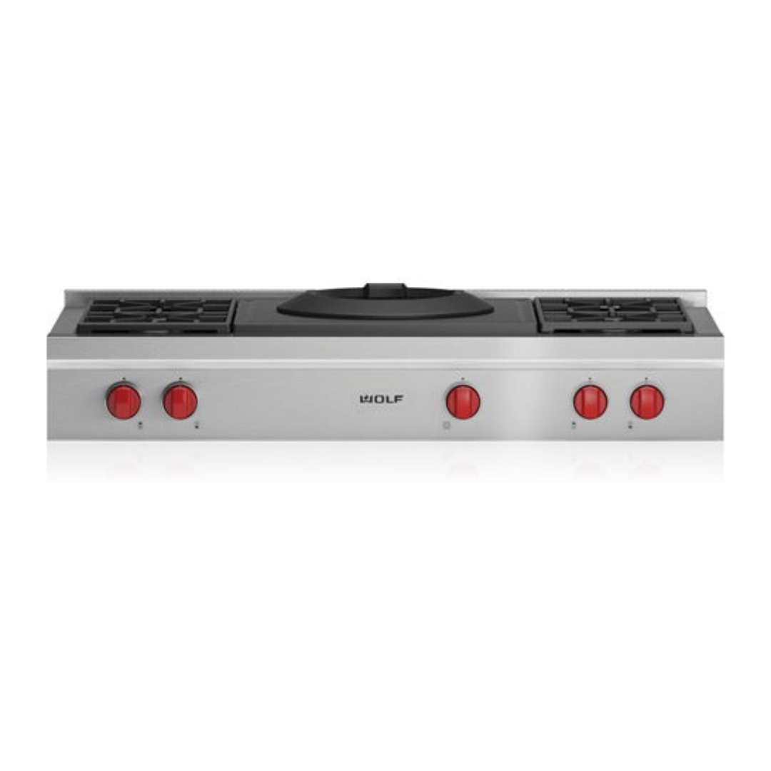 WOLF - 48&quot; Sealed Burner Rangetop - 4 Burners w/ Wok Burner (SRT484W)