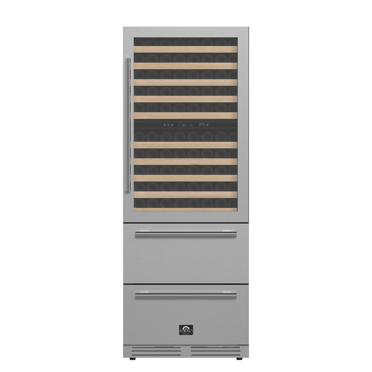 Forno Celano 30-Inch Dual Zone Wine Cooler and Beverage Cooler, 21.3 cu.ft, Stainless Steel