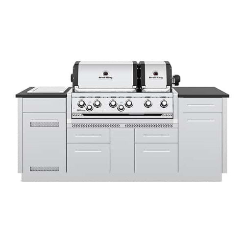 Broil King Imperial S 690i 6-Burner Natural Gas Grill Center With Rotisserie &amp; Side Burner - Stainless Steel