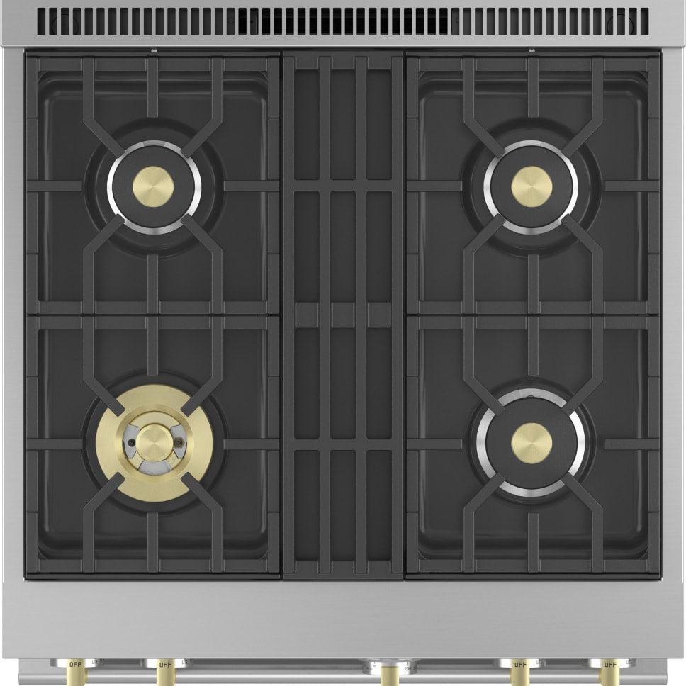 Monogram - 30" Dual-Fuel Oven - 4 Burners (ZDP304NTSS)