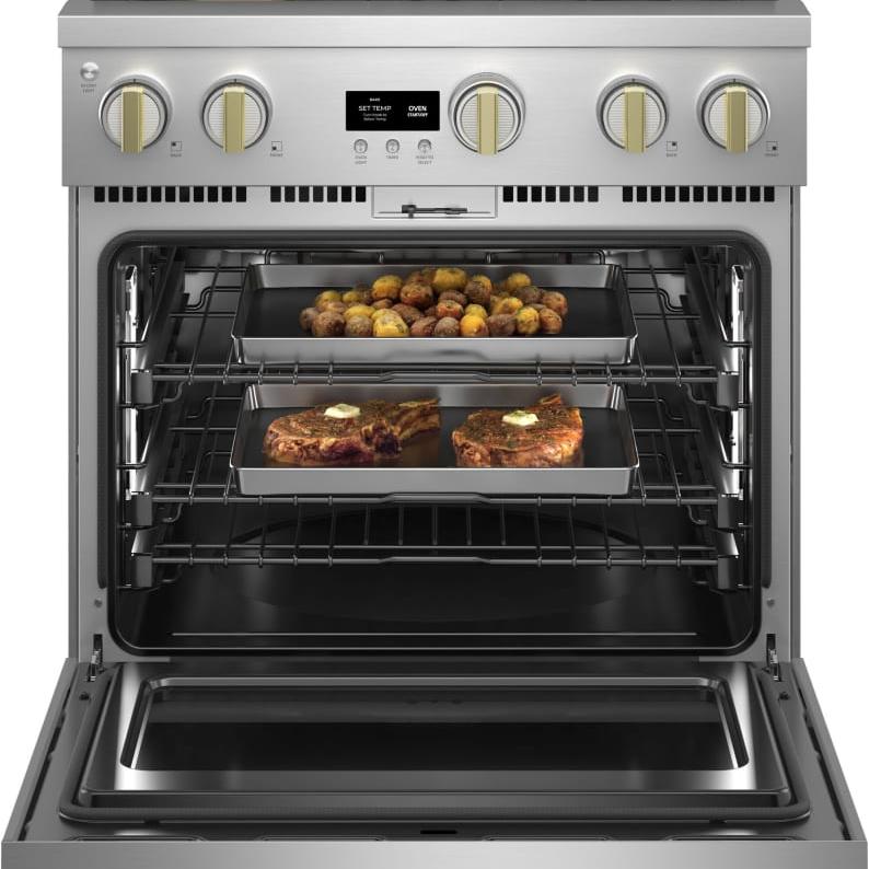 Monogram - 30" Dual-Fuel Oven - 4 Burners (ZDP304NTSS)