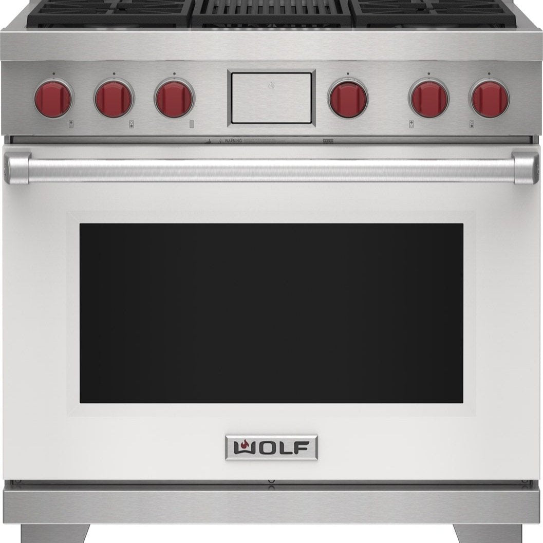 WOLF - 36&quot; Dual Fuel oven - 4 Burners and Infrared Char broiler (DF36450C/S/P)