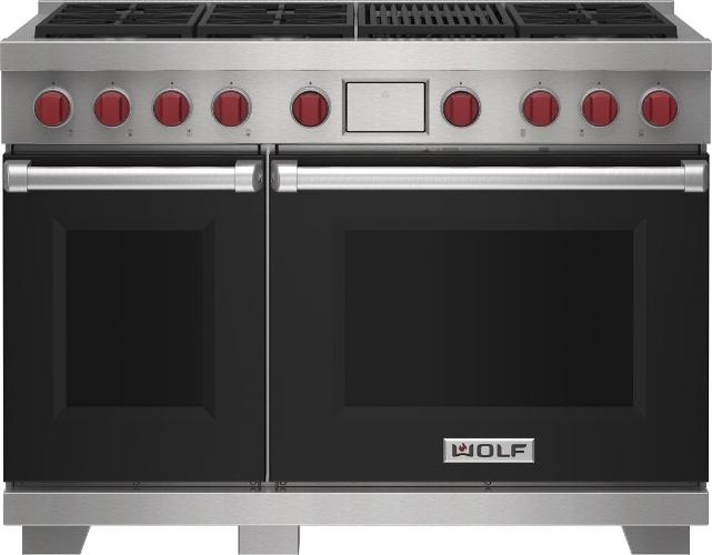 WOLF 48" Dual Fuel oven - 6 Burners with Infrared Charbroiler (DF48650C/S/P)