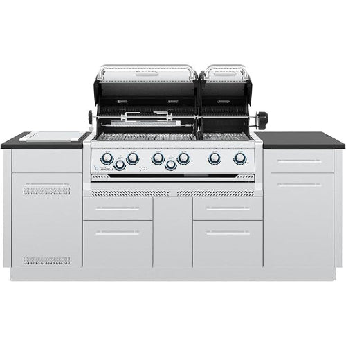 Broil King Imperial S 690i 6-Burner Natural Gas Grill Center With Rotisserie & Side Burner - Stainless Steel