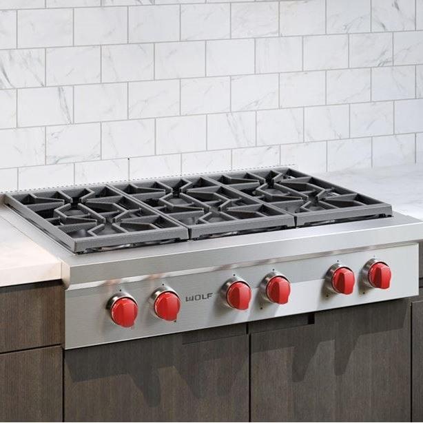 WOLF - 36" Sealed Burner Rangetop - 6 Burners (SRT366)