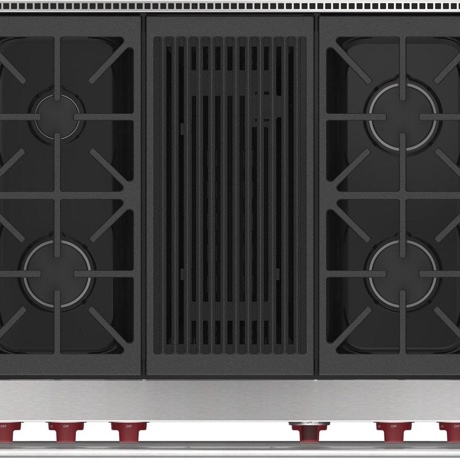 WOLF - 36&quot; Dual Fuel oven - 4 Burners and Infrared Char broiler (DF36450C/S/P)