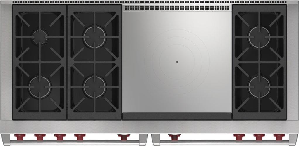 WOLF - 60" Dual Fuel Oven - 6 Burners and French Top (DF60650F/S/P)