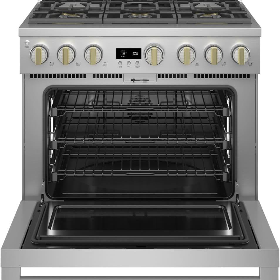 Monogram - 36" Dual-Fuel Oven with 6 Burners (ZDP366NTSS)