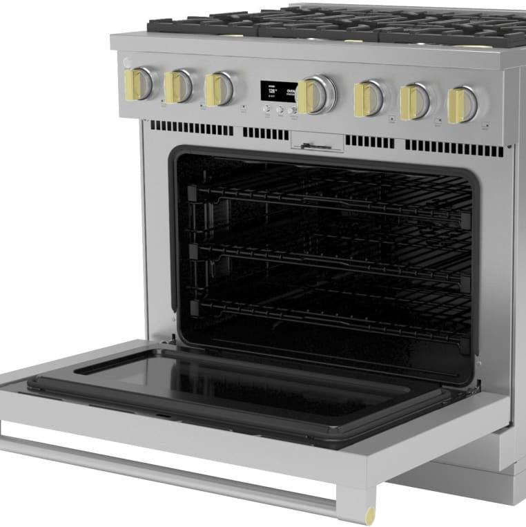 Monogram - 36" Dual-Fuel Oven with 6 Burners (ZDP366NTSS)