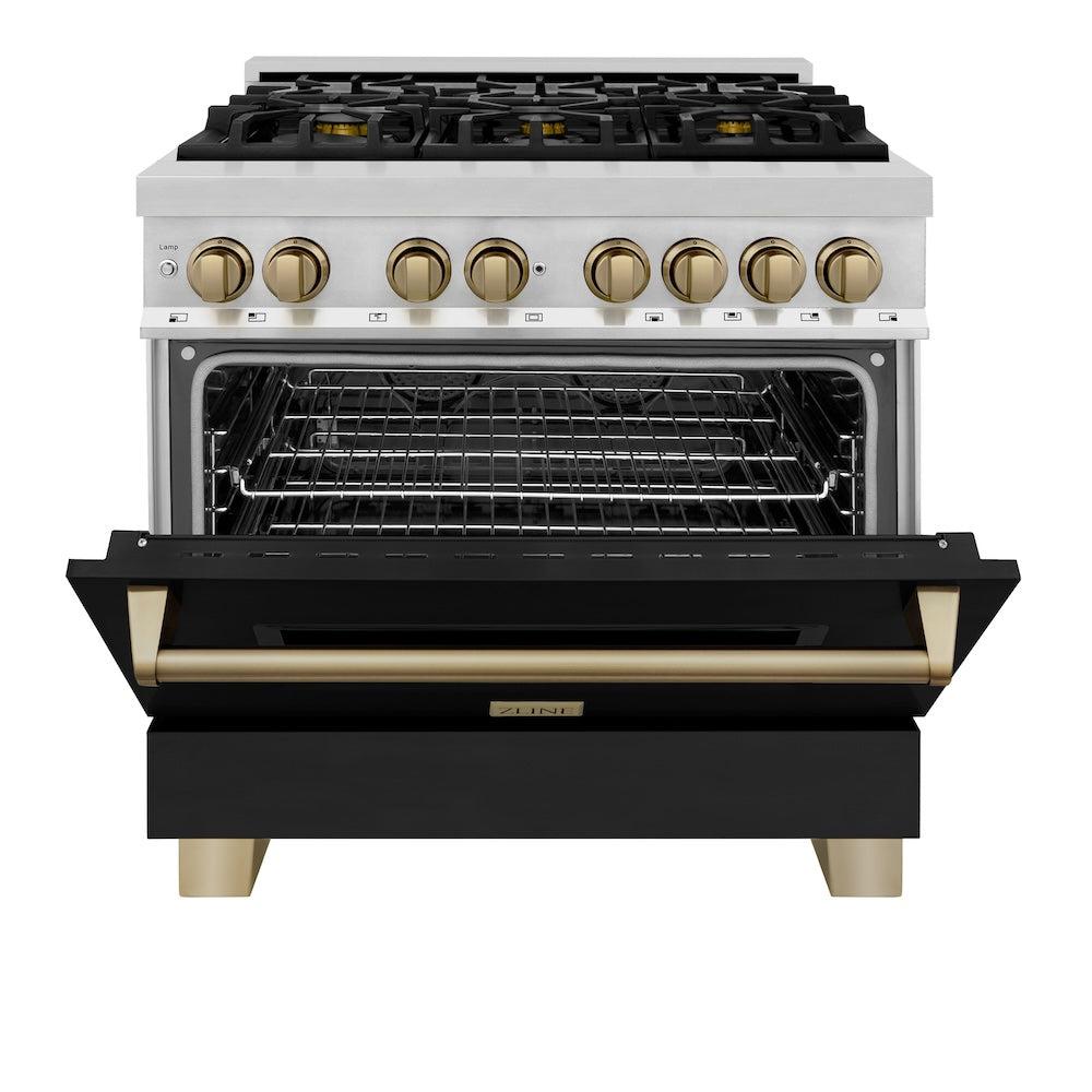 ZLINE - 36&quot; Autograph Edition Dual Fuel Range Oven (RAZ-BLM-36-CB)