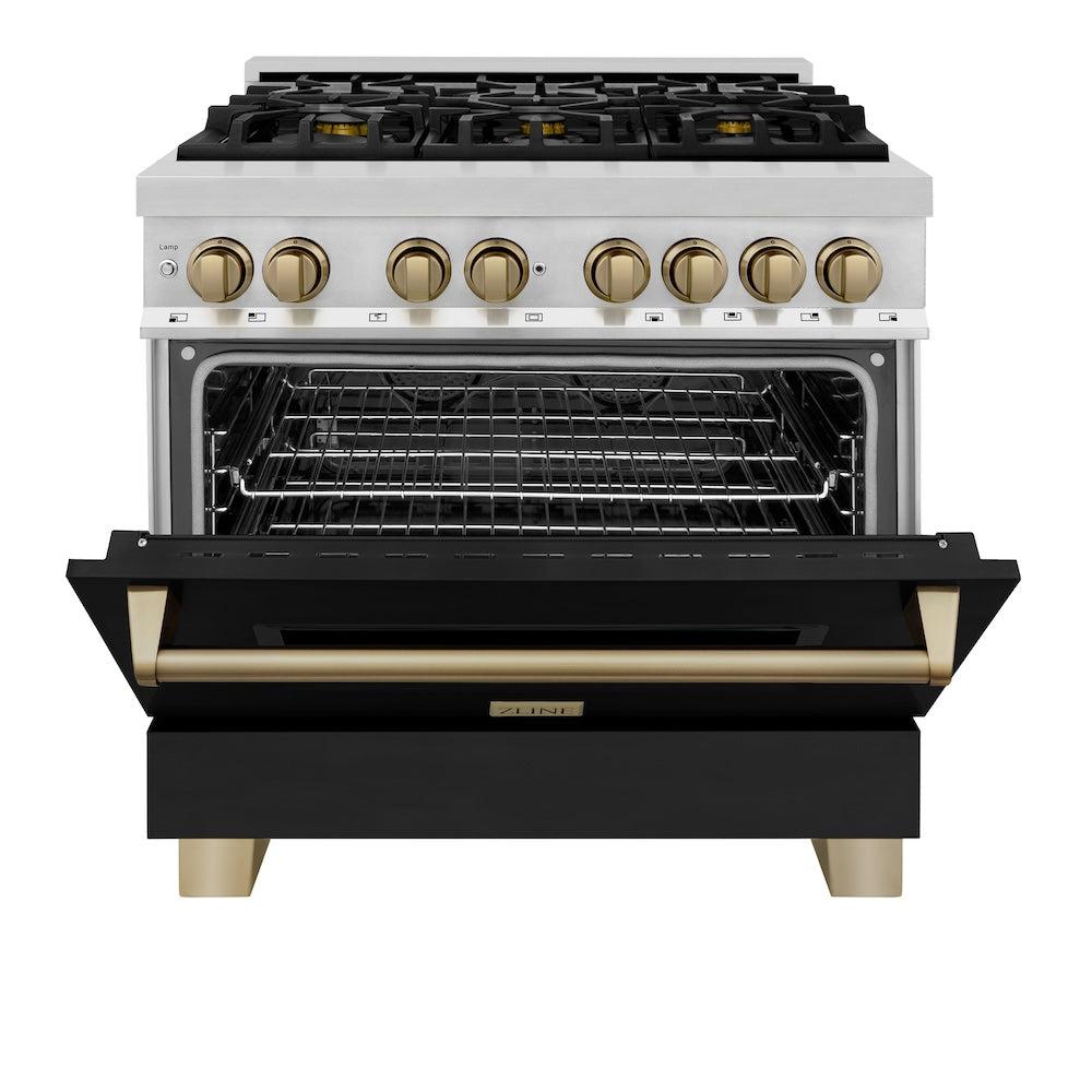 ZLINE - 36" Autograph Edition Dual Fuel Range Oven (RAZ-BLM-36-CB)