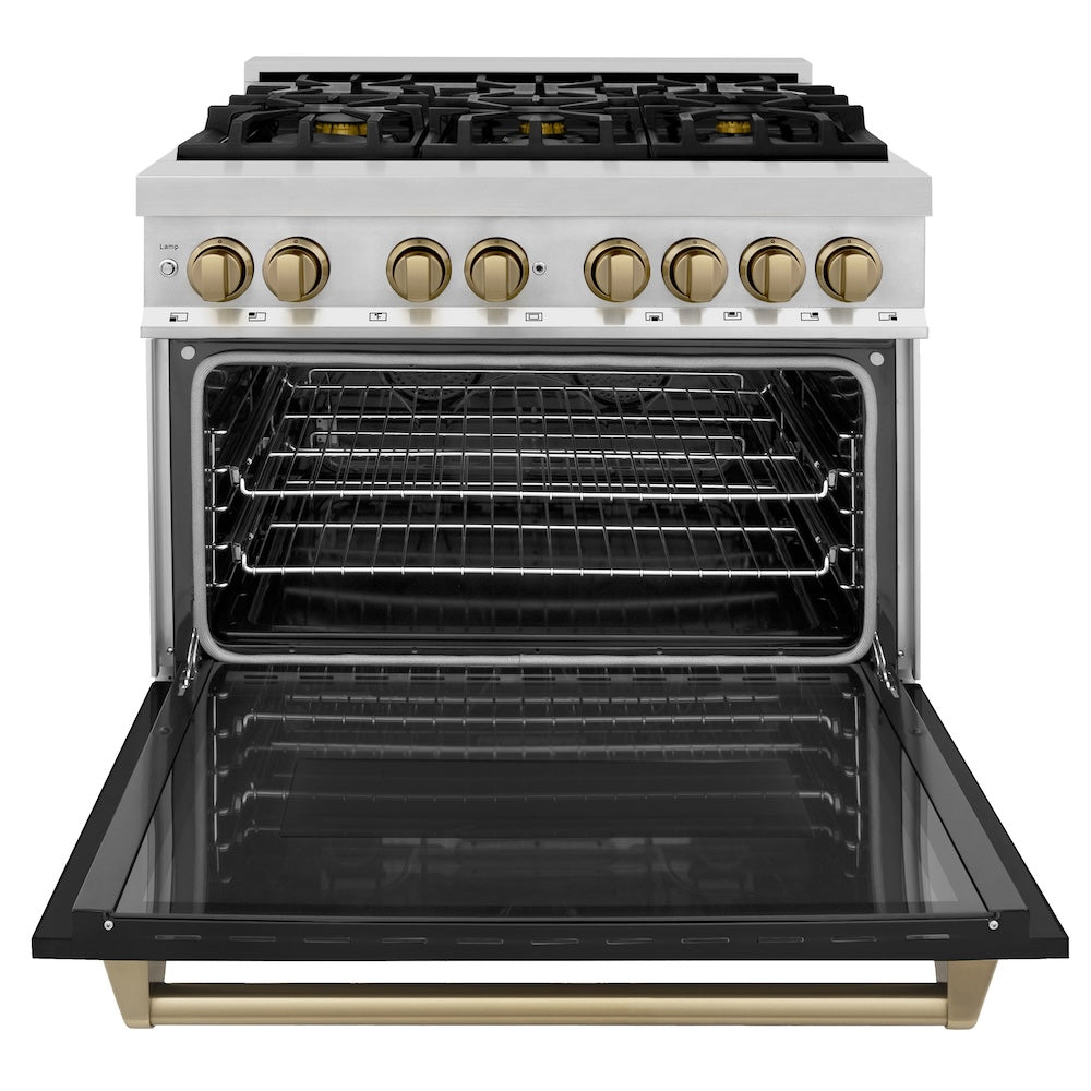 ZLINE - 36&quot; Autograph Edition Dual Fuel Range Oven (RAZ-BLM-36-CB)