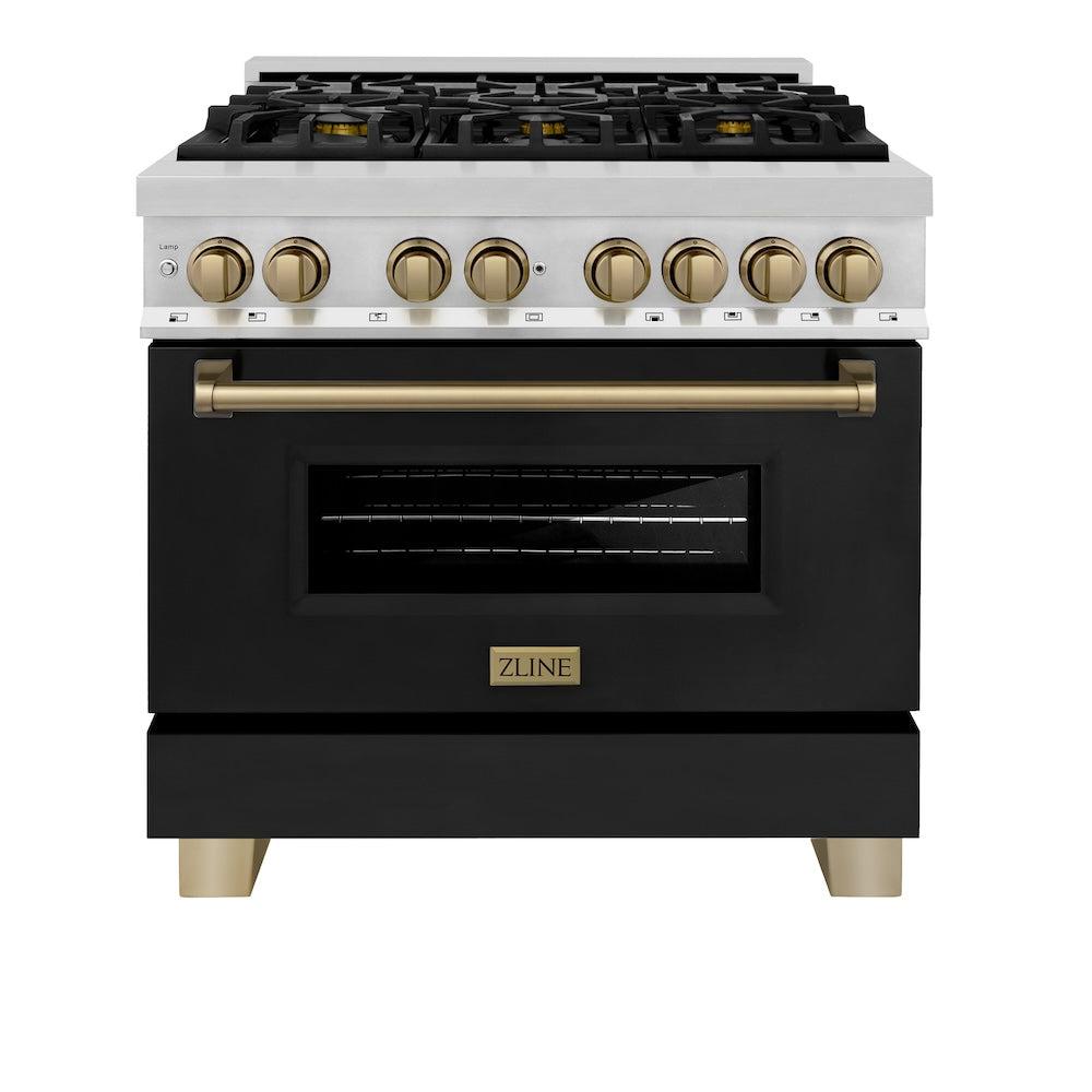 ZLINE - 36&quot; Autograph Edition Dual Fuel Range Oven (RAZ-BLM-36-CB)