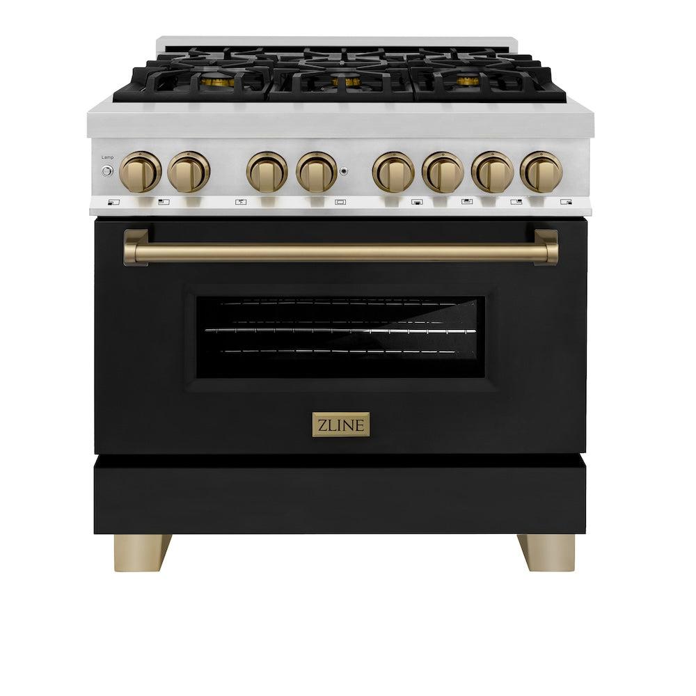 ZLINE - 36" Autograph Edition Dual Fuel Range Oven (RAZ-BLM-36-CB)